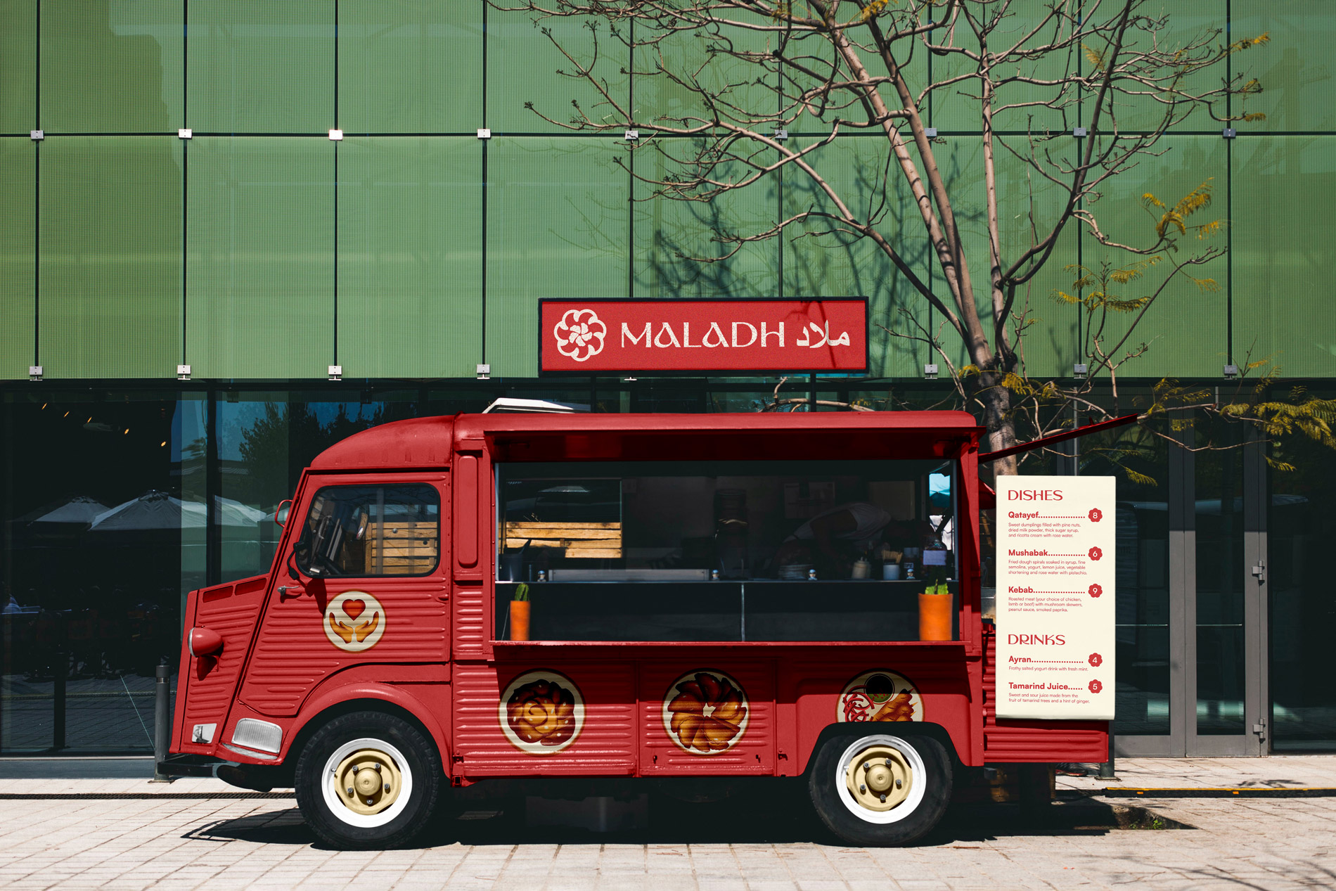 Syrian retaurant food truck design and branding.